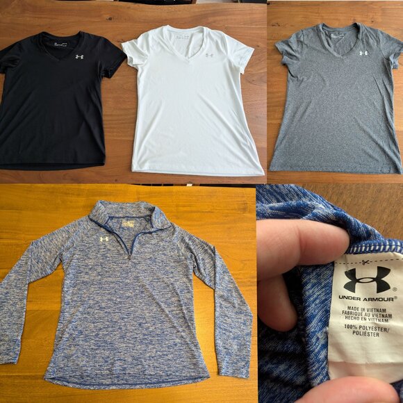 Women's Under Armor Bundle - 3 Shirts + Pullover - Size Small - Picture 1 of 11